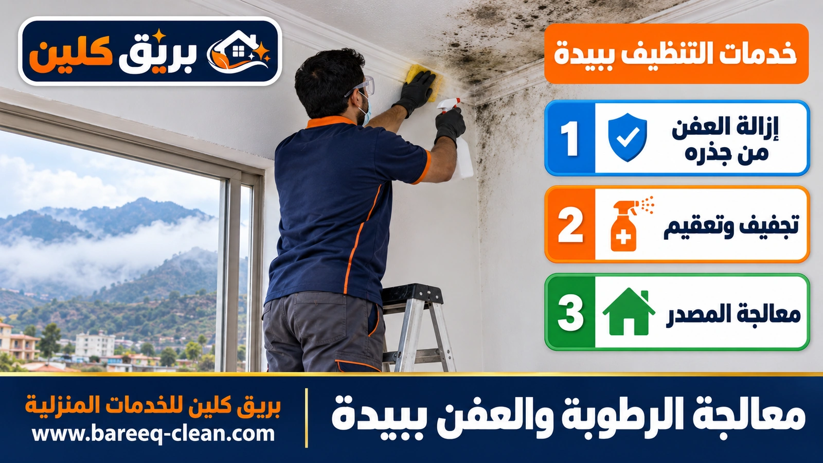 معالجة الرطوبة والعفن ببيدة