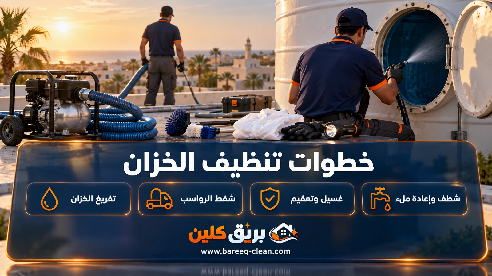 خطوات تنظيف الخزان في جدة: معدات تنظيف الخزانات